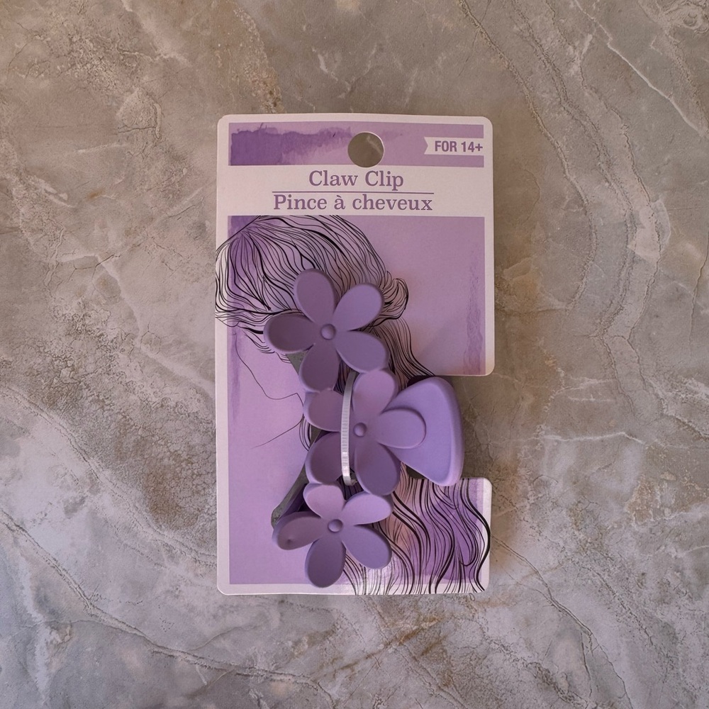 Purple Floral Claw Clip
